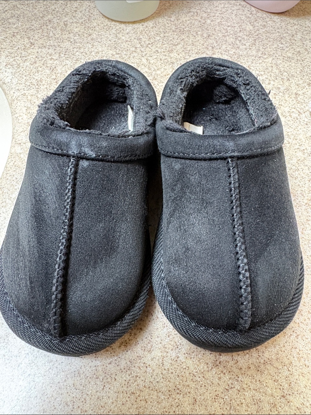 Target Kids Black Fleece-Lined Slip-On Slippers